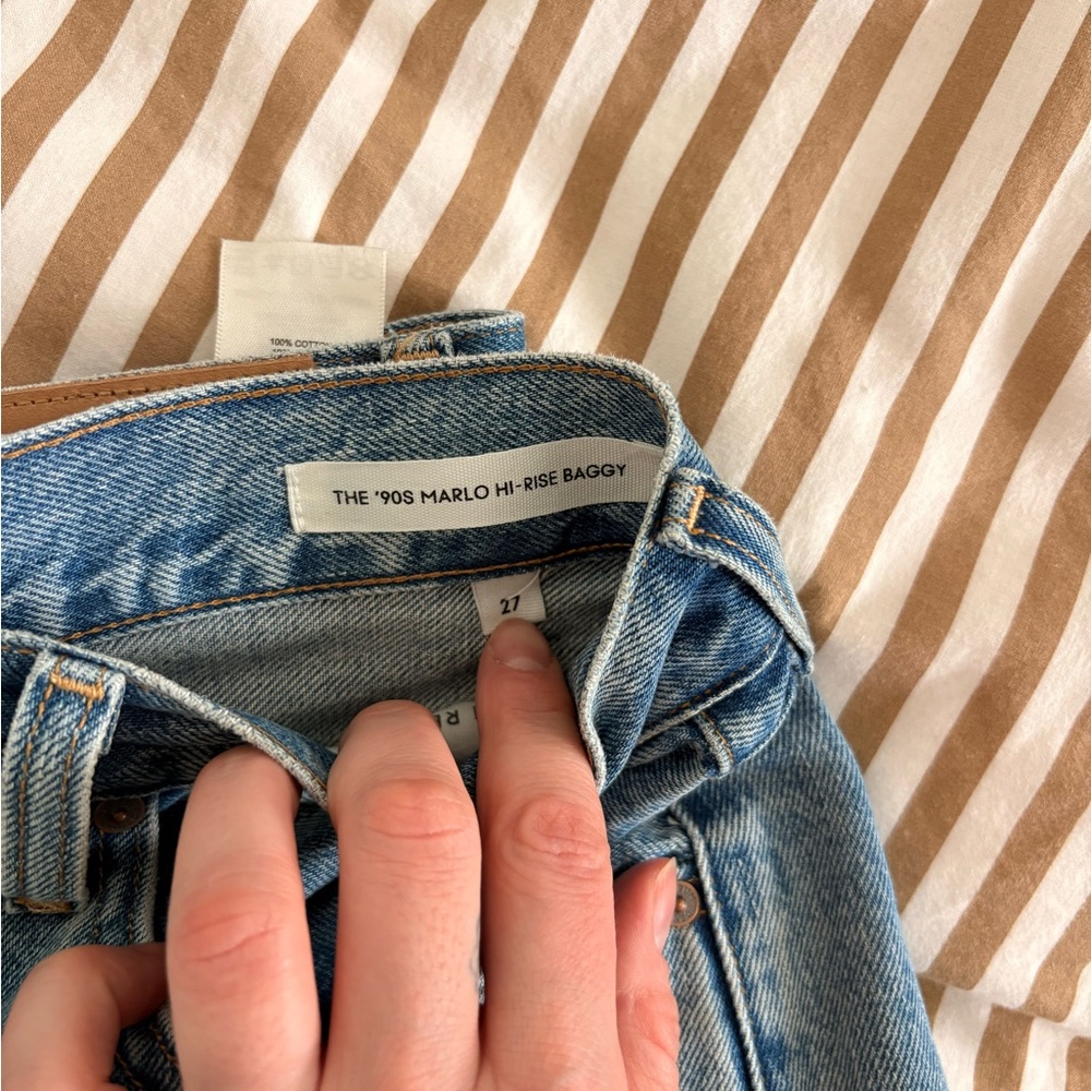 Denim Forum '90s Marlo High-Rise Baggy Jeans in Blue Bellini Please